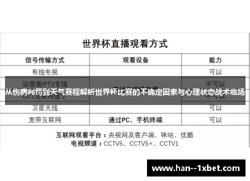 从伤病判罚到天气赛程解析世界杯比赛的不确定因素与心理状态战术临场